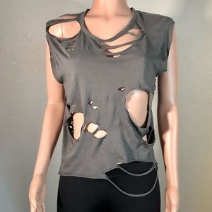 Cut open back t-shirt